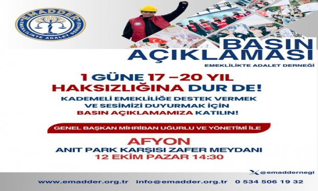 12 Ekim 2025 Afyonkarahisar Basın Açıklaması