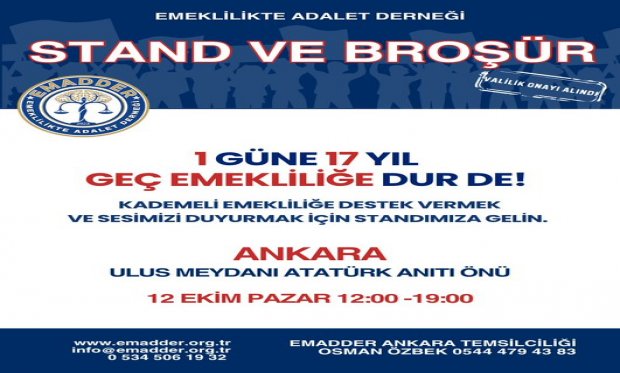 12 Ekim 2025 Ankara Ulus Meydanı Stand Etkinliği 