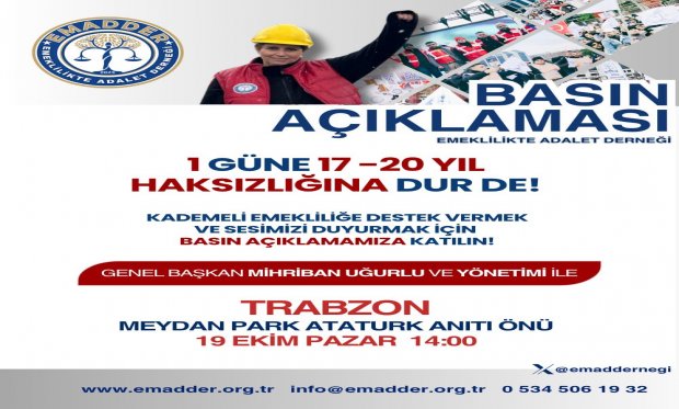 19 Ekim Trabzon Basın Açıklaması